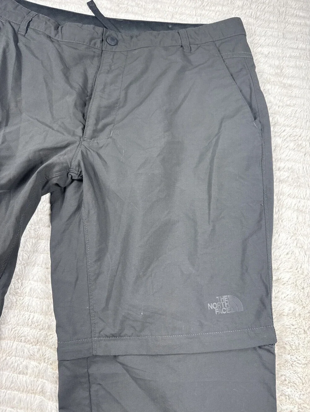 North Face Men 38x30 Gray Gorpcore Paramount Trail Convertible Pant Short Hiking